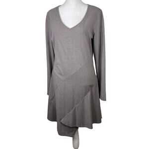 Stella Carakasi Asymmetrical Hem Dress Womens Sz S Long Sleeve Lagenlook Stretch